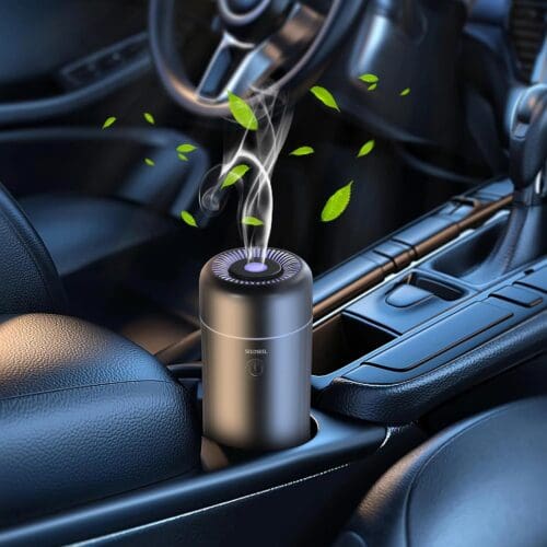 Mini USB car aromatherapy diffuser with essential oils, 7 LED color changing lights, perfect for home, office, or bedroom ...